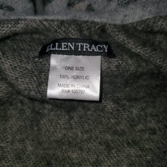 Ellen Tracy Gray Square Cut Sleeveless Overcoat Poncho One Size - Picture 6 of 7